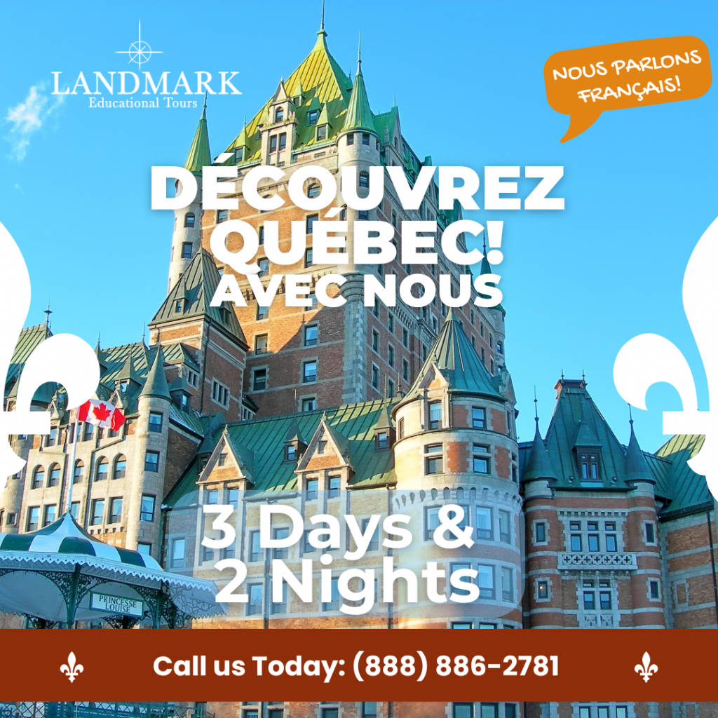 view of the chateau frontenac with a clear blue sky in background