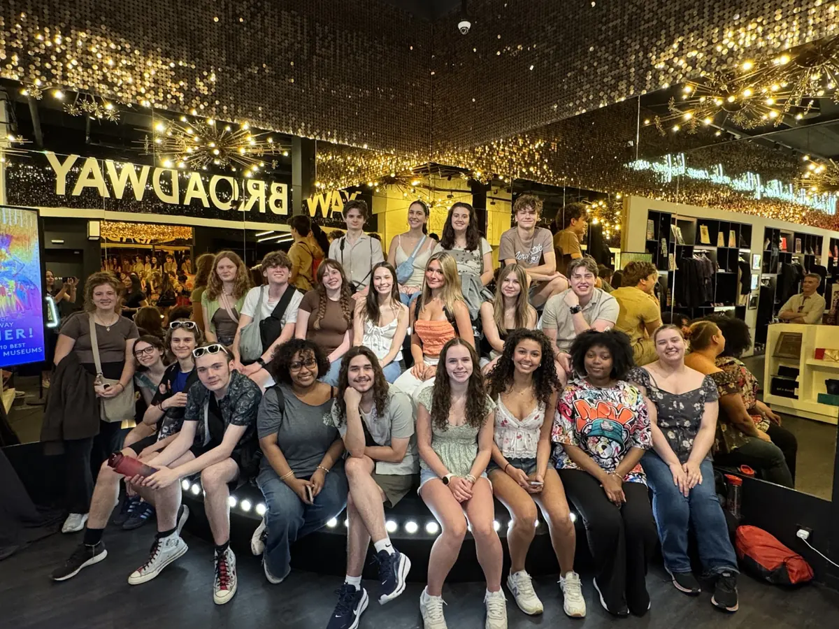 A Landmark student group at the Museum of Broadway in New York City
