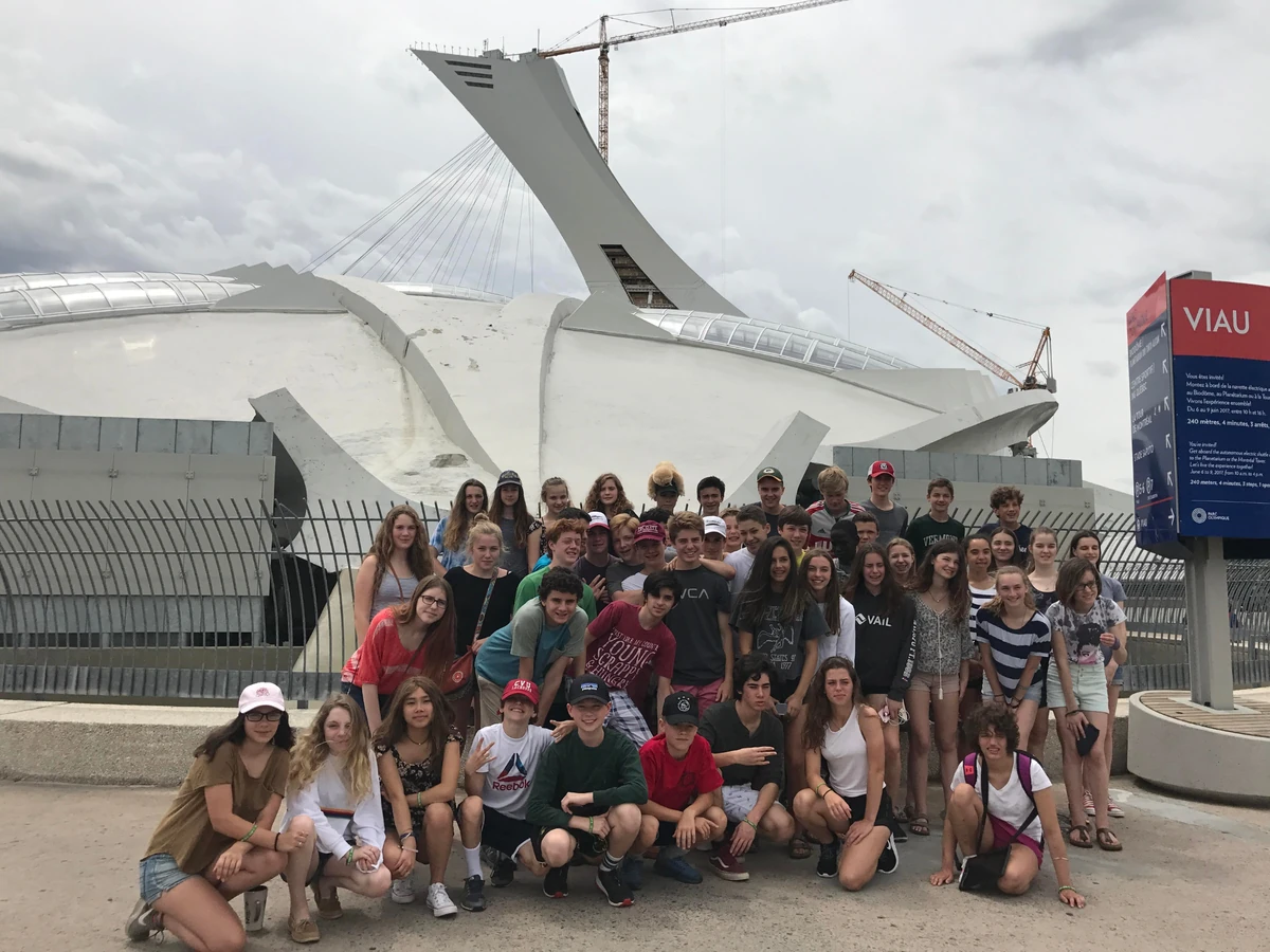 A Landmark student group at the Olympic Park in Montreal