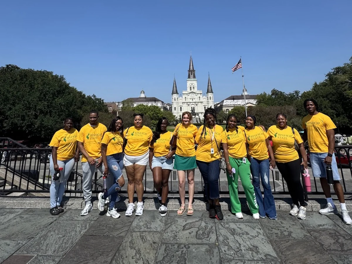 A Landmark student group at Jackson Square in New Orleans