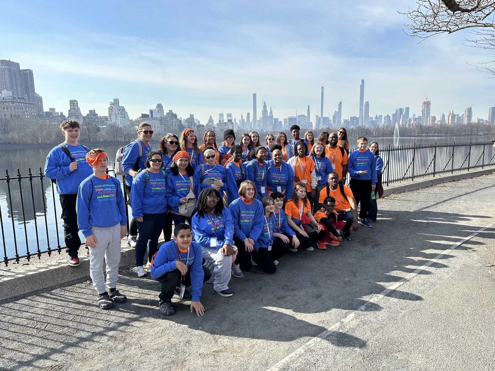 Student group exploring New York City