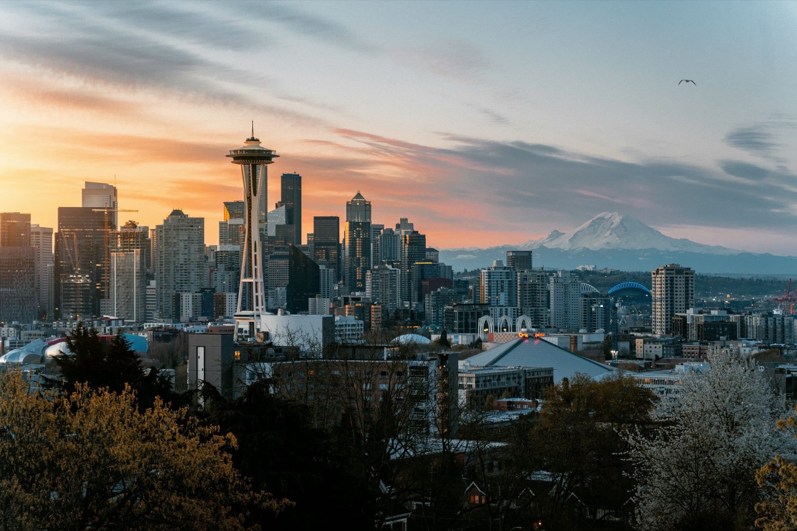 Seattle skyline at sunset