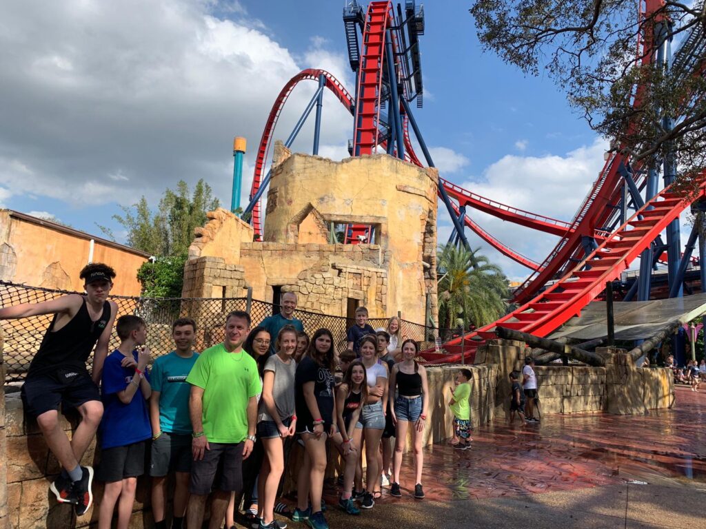 Students at Busch Gardens on a school trip to Orlando, Florida!