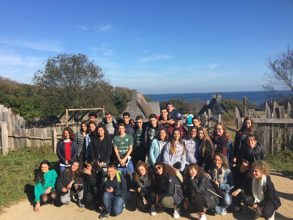 Students at Plimoth Patuxet Museums in Plymouth, Massachusetts