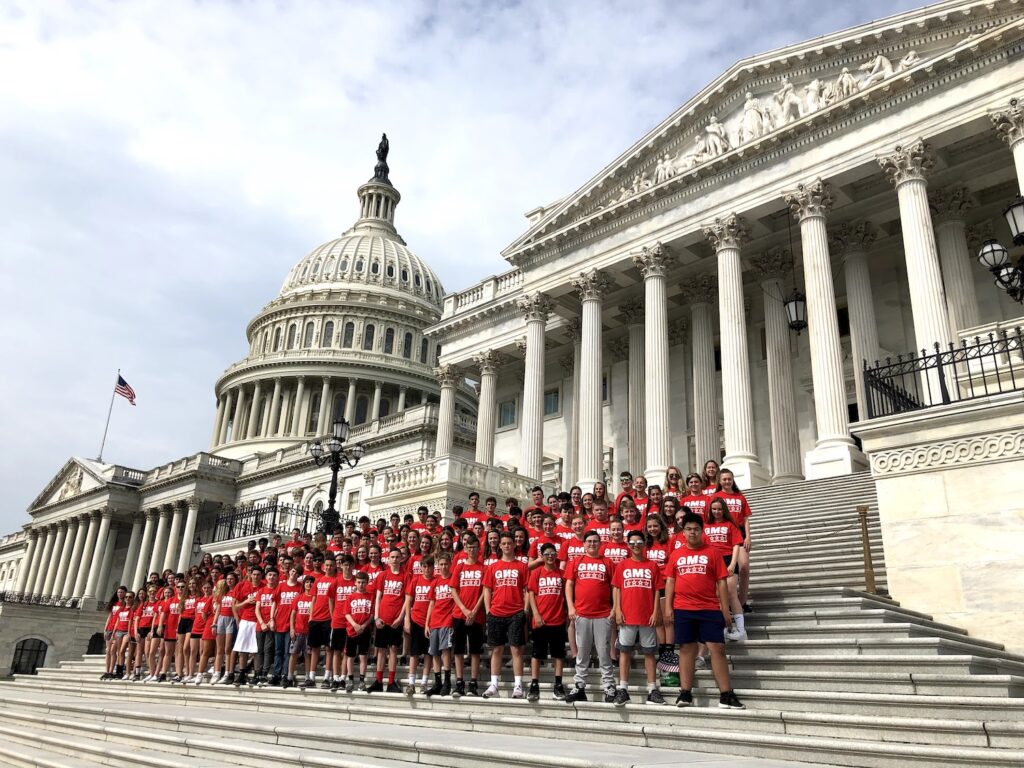 Group of students at the United States Capitol Building