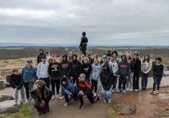 Tour group in gettysburg