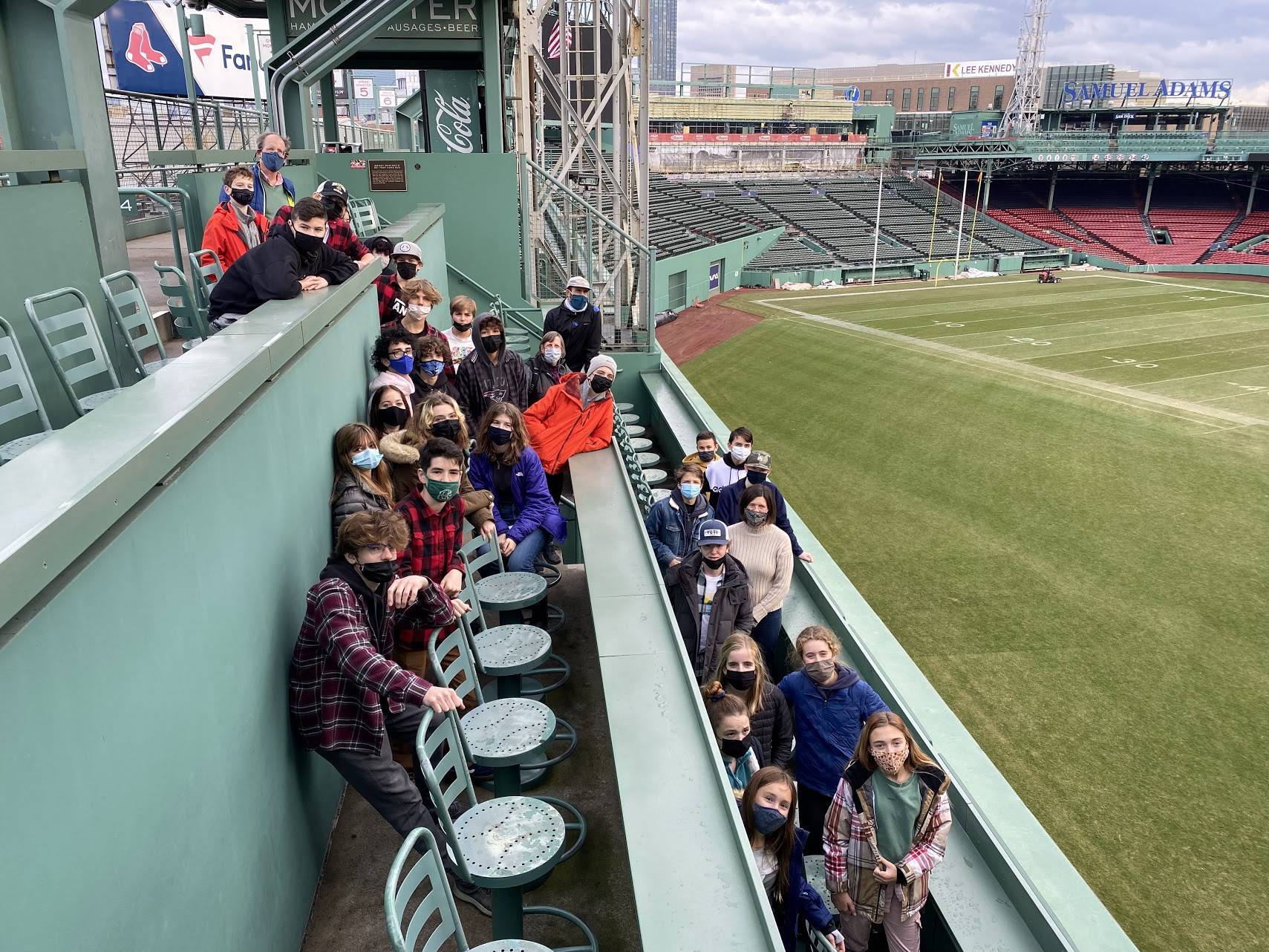 Students at fenway park