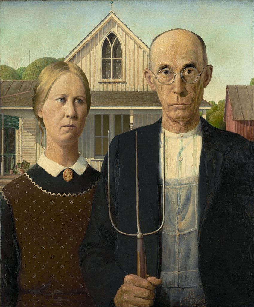The American Gothic by Grant Wood