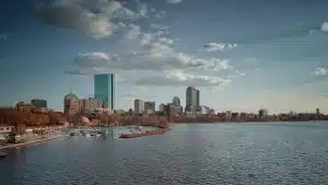 Boston Skyline view of Charles River.