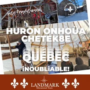 Montage of various locations at the The Traditional Site Huron Onhoüa Chetek8e in Quebec