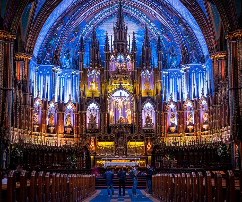 The Notre dame basilica choir in Montreal