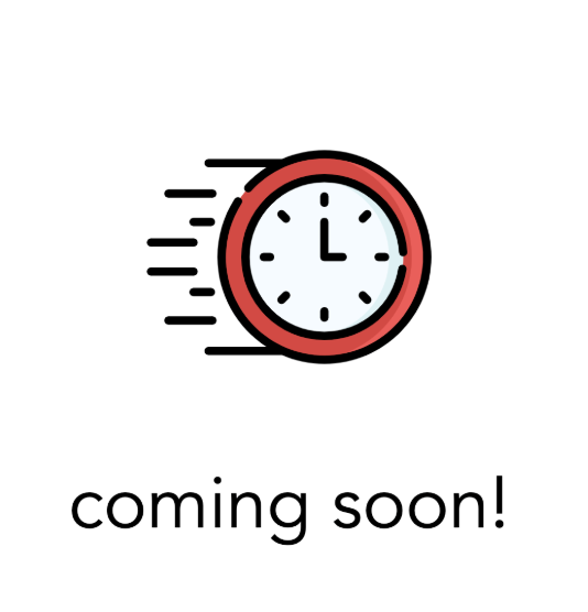 A red clock icon with speed lines suggesting movement appears above the words "coming soon!" in bold black text on a white background, hinting that something exciting is about to arrive.